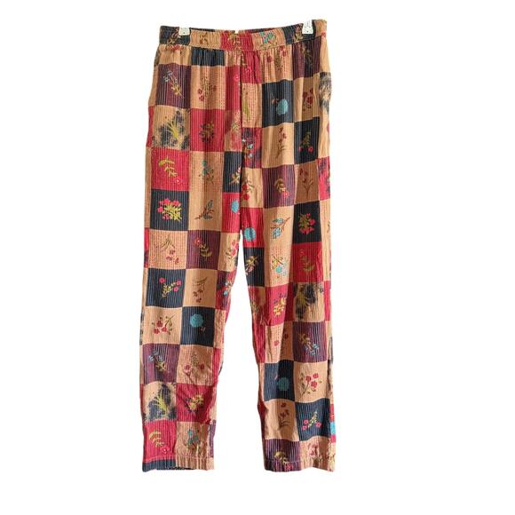 URBAN OUTFITTERS | Patchwork Floral Beach Pant Stitched Relaxed Fit | Small - Picture 1 of 7